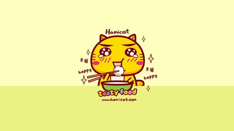 Hamicat哈咪猫吃货卡通桌面壁纸
