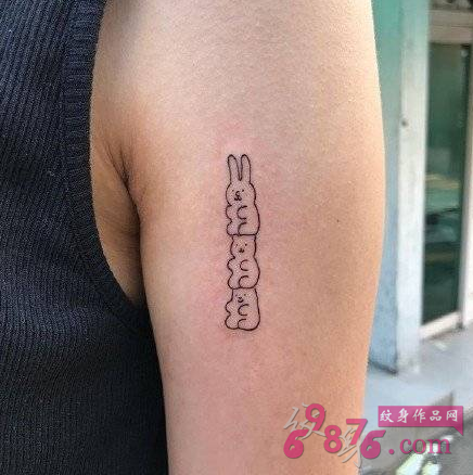 可爱简约小图案线条纹身图案