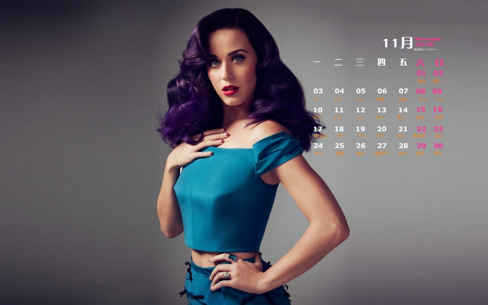 2014年11月日历壁纸水果姐凯蒂佩里Katy Perry写真图片