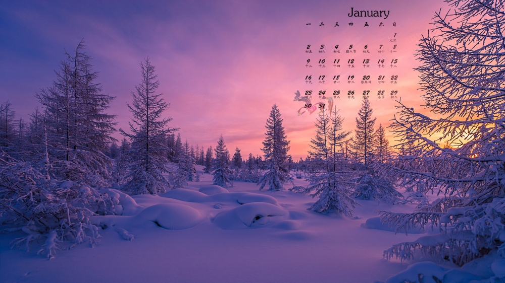 2017年1月美到极致的自然风景高清桌面日历壁纸