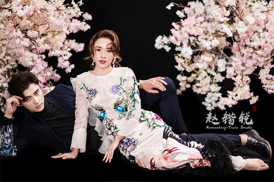 花相恋旗袍礼服婚纱照