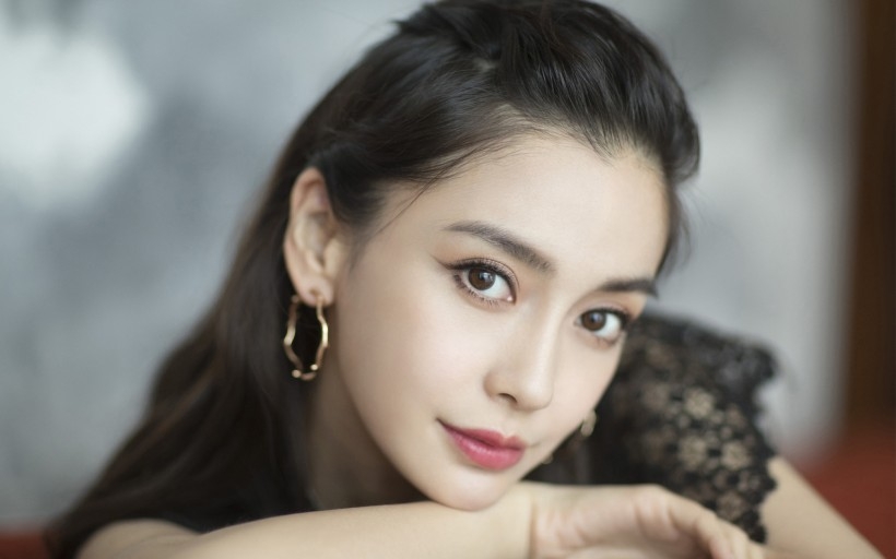 美女明星Angelababy蕾丝黑纱性感写真高清电脑桌面壁纸