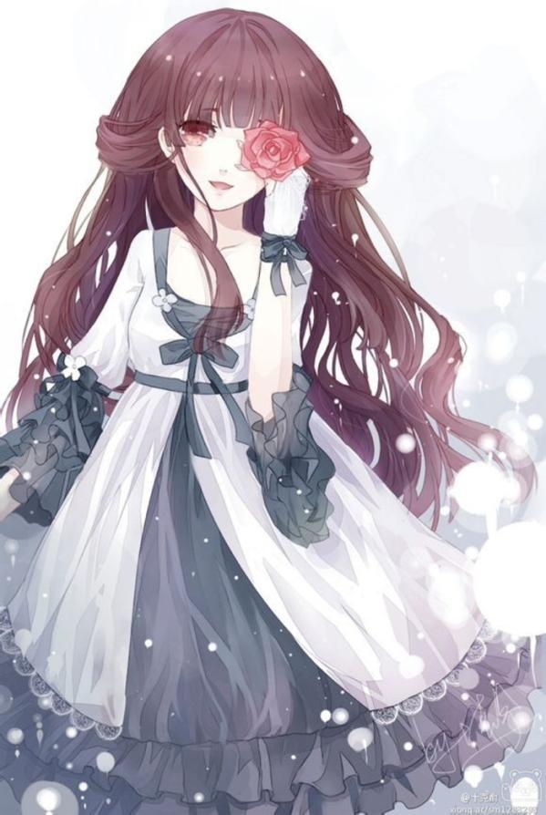 手绘唯美浪漫卡通女生图片