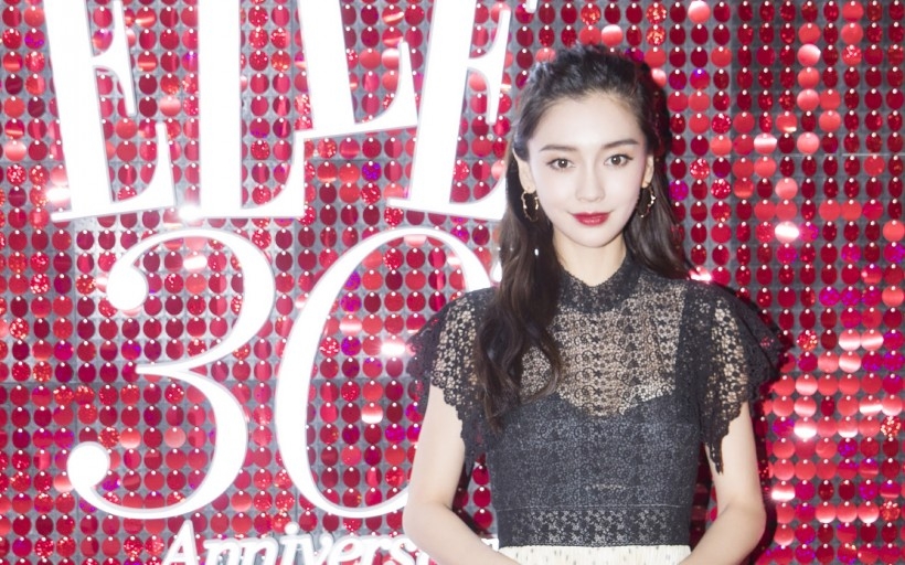 美女明星Angelababy蕾丝黑纱性感写真高清电脑桌面壁纸