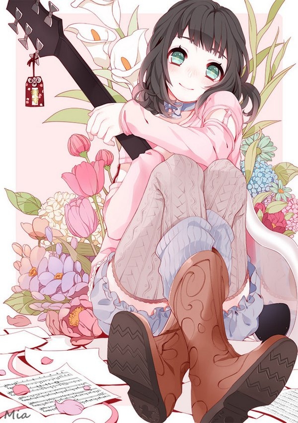 夏日清新沙滩卡通少女头像