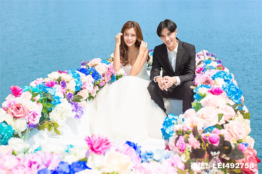 似水如花户外海上婚纱照