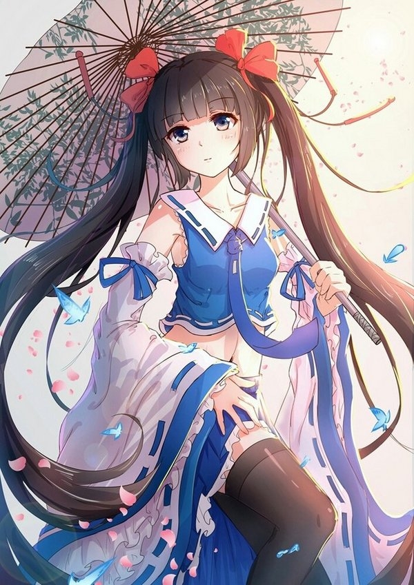 夏日清新沙滩卡通少女头像