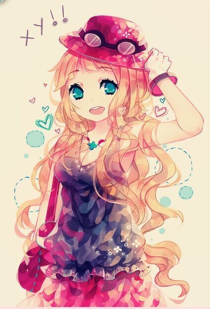 手绘唯美浪漫卡通女生图片