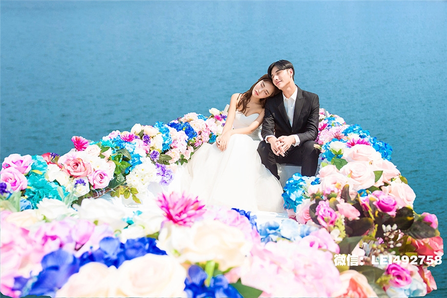 似水如花户外海上婚纱照