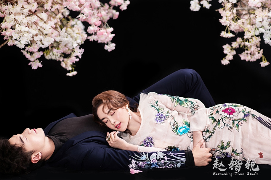 花相恋旗袍礼服婚纱照
