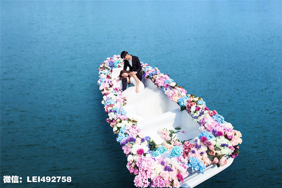 似水如花户外海上婚纱照
