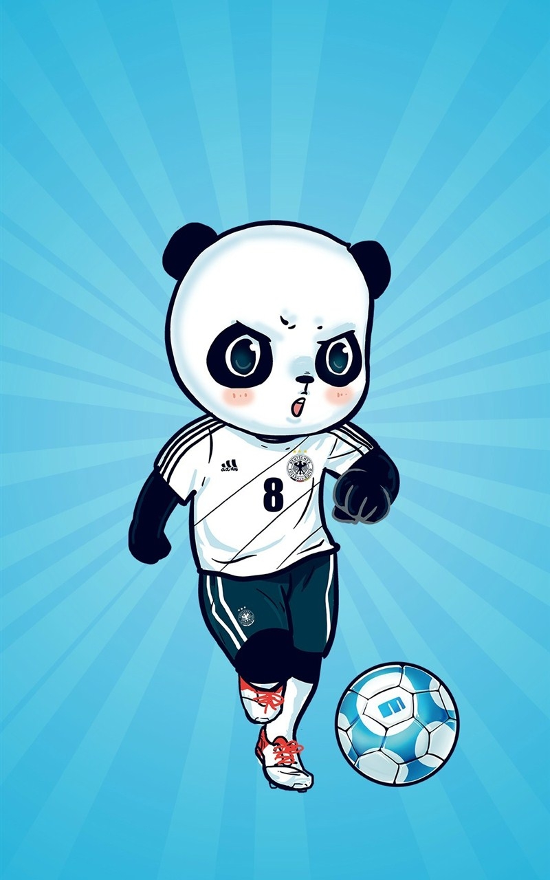 巴西世界杯可爱卡通熊猫手机壁纸