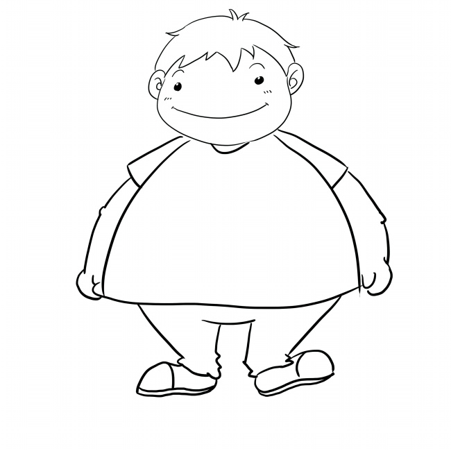 大胖子卡通人物简笔绘画图片