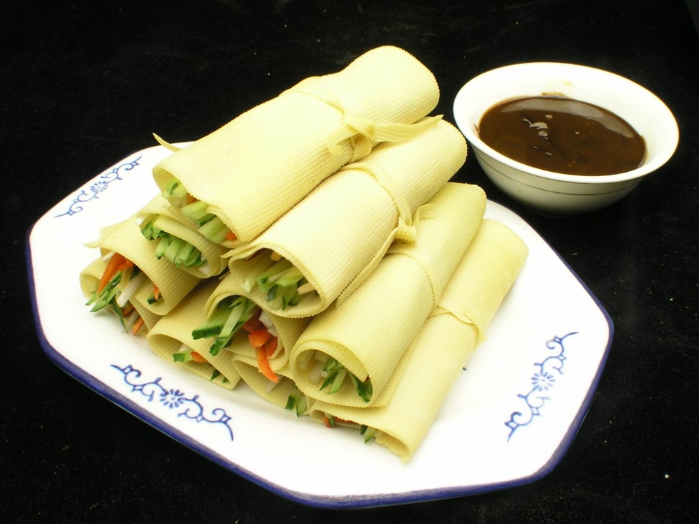 三丝卷豆皮凉菜系列美食素材图片
