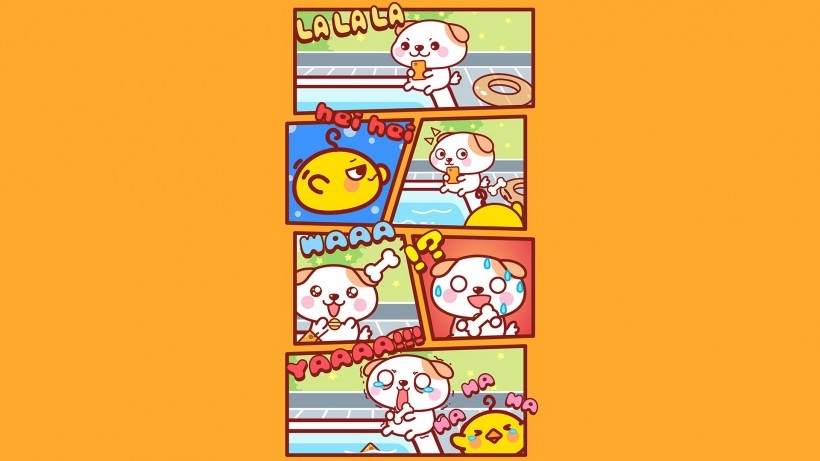 可爱卡通秋田君漫画电脑桌面壁纸