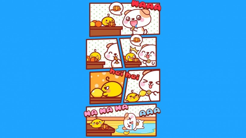 可爱卡通秋田君漫画电脑桌面壁纸