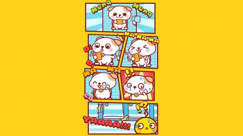 可爱卡通秋田君漫画电脑桌面壁纸