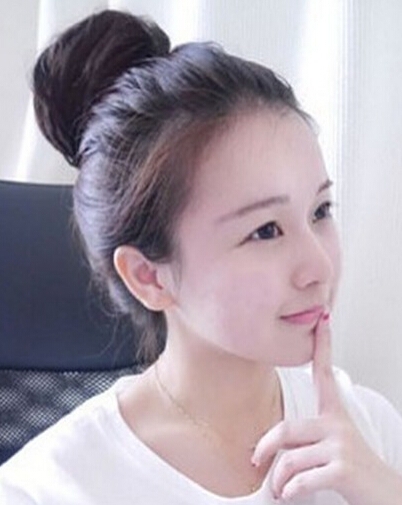 韩式甜美丸子头发型图片