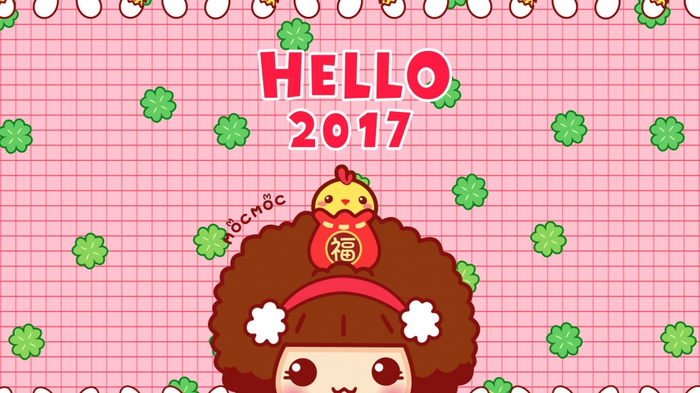 可爱卡通摩丝新年祝福高清桌面壁纸大全