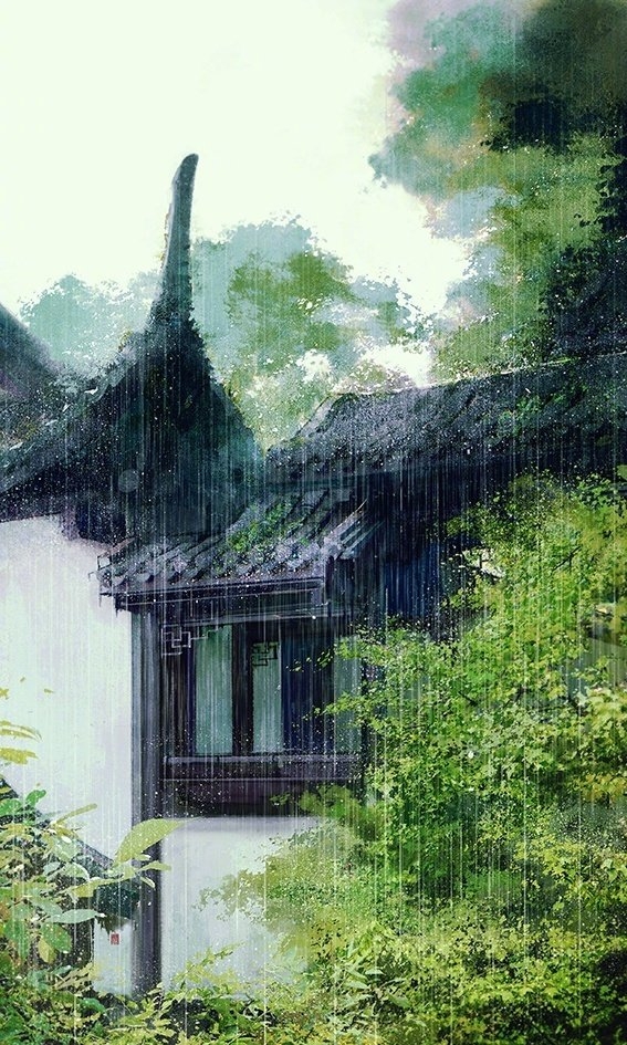 小清新水墨山水画图片