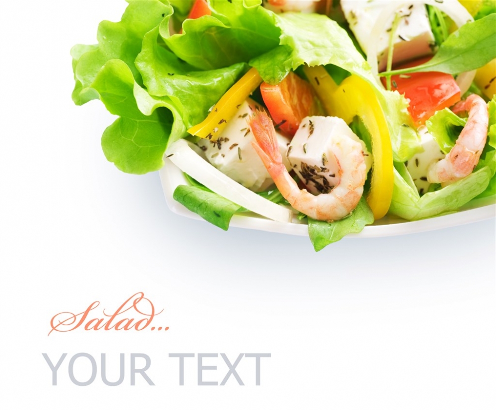 龙虾豆腐等蔬菜沙拉高清美食素材图片