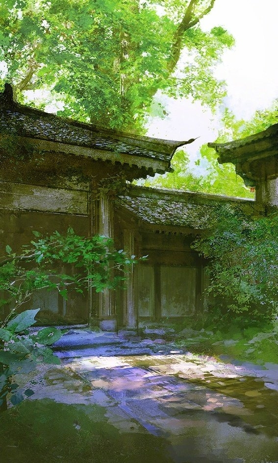 小清新水墨山水画图片
