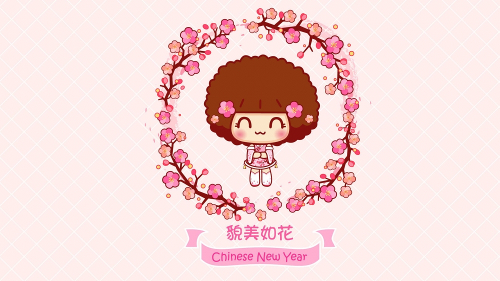 可爱卡通摩丝新年祝福高清桌面壁纸大全