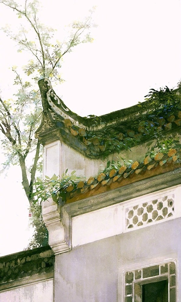 小清新水墨山水画图片