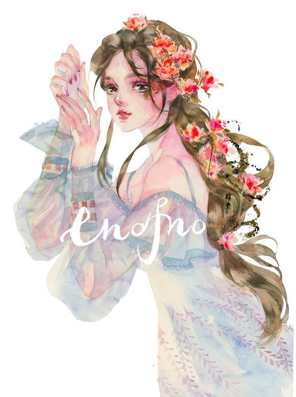 好看的手绘油画女生头像