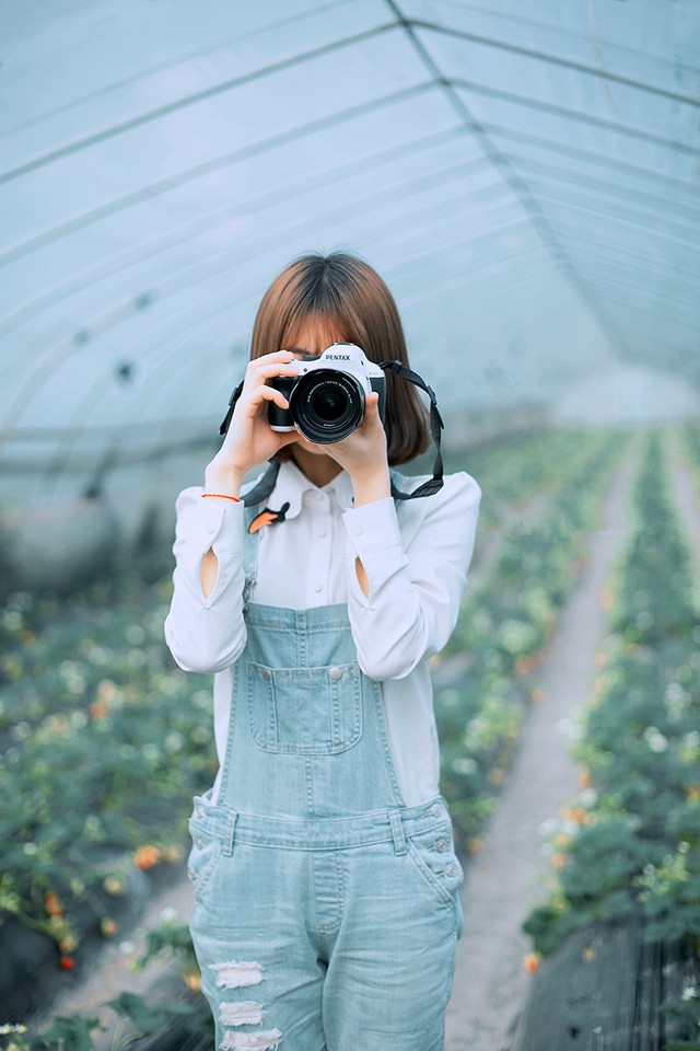 小清新日系美女大棚唯美意境写真图片