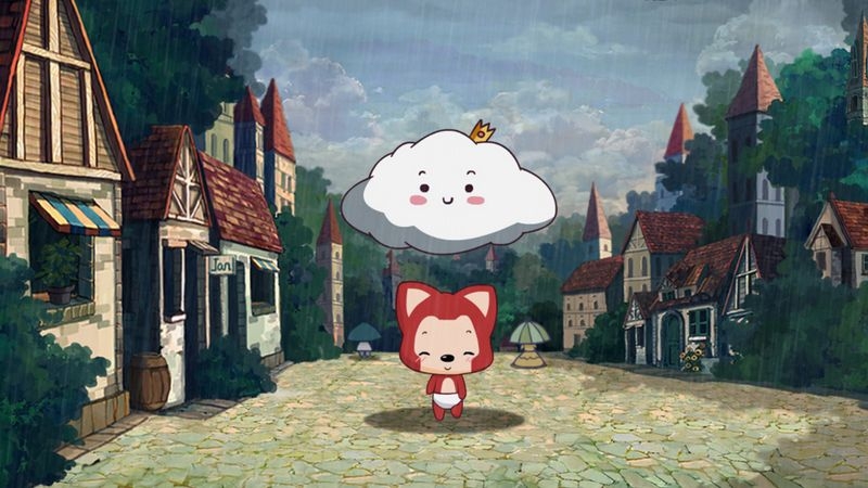 可爱的阿狸与天气云高清卡通图片