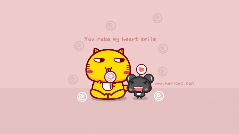 哈咪猫和咪蒂卡通电脑桌面壁纸