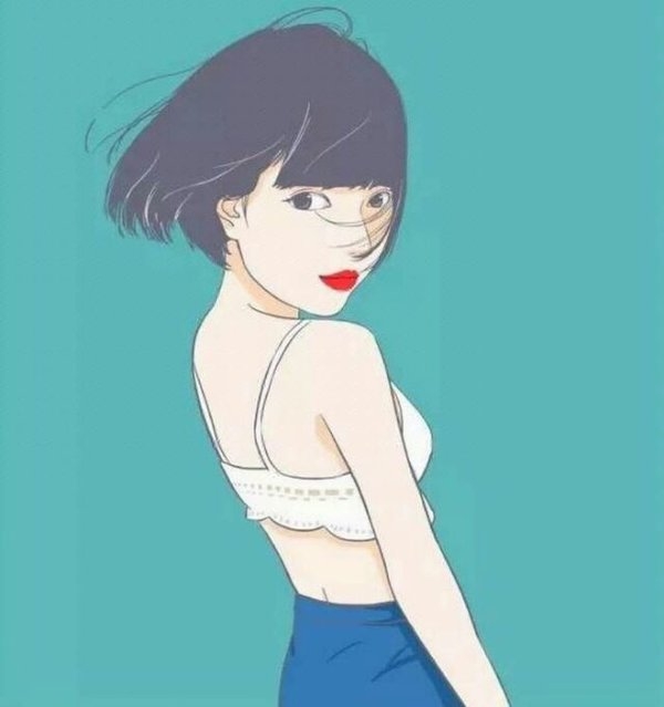 手绘油画女生头像