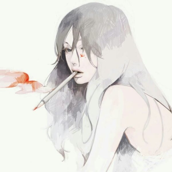 手绘油画女生头像