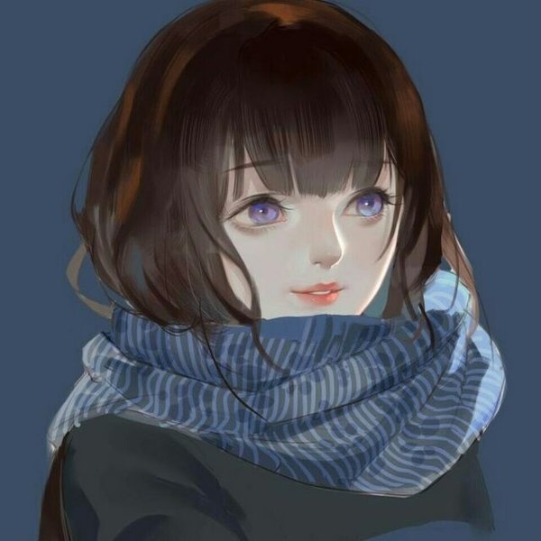 手绘油画女生头像