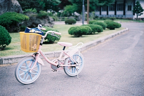 请借我一抹微笑自行车唯美小清新意境图片