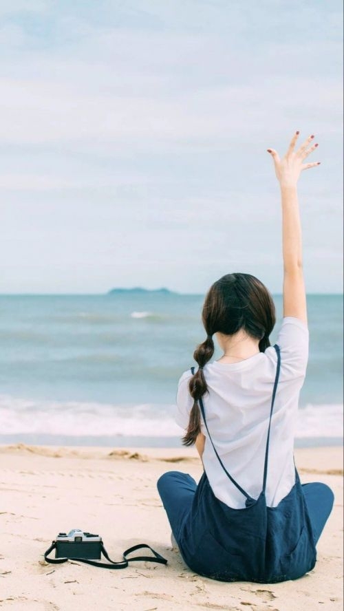 小清新美女背景非主流伤感文字图片