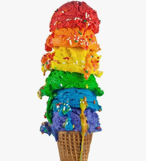 让你垂涎欲滴的彩虹冰淇淋美食图片