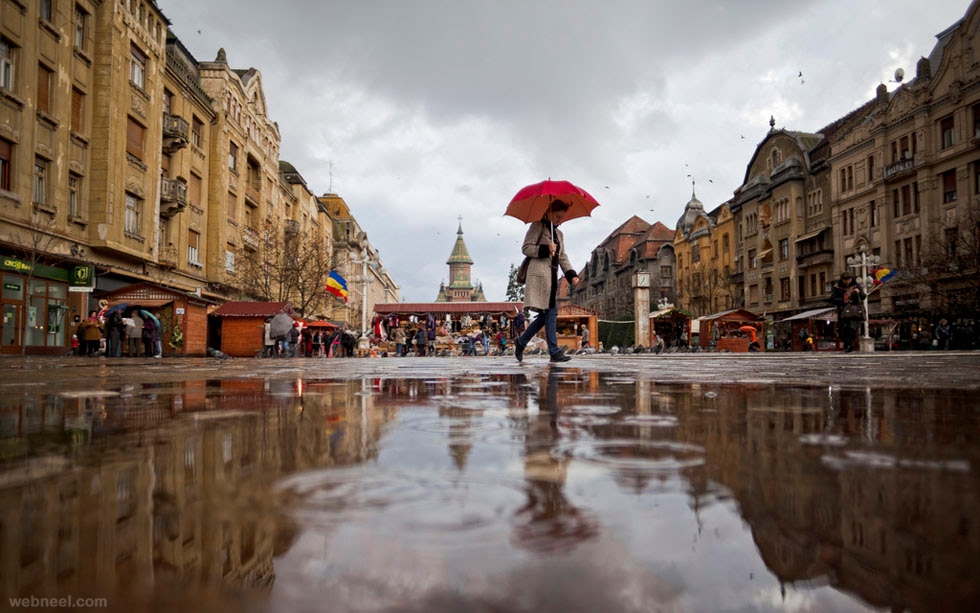 下雨的巴黎街头唯美风景图片