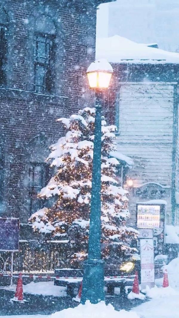 唯美冬天小镇意境图片