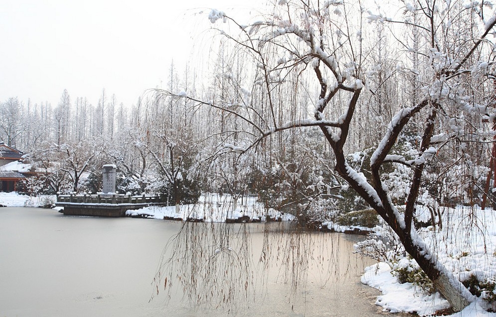 诗词里的杭州西湖断桥残雪唯美风景壁纸图片