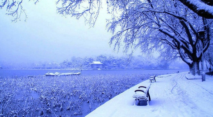 诗词里的杭州西湖断桥残雪唯美风景壁纸图片