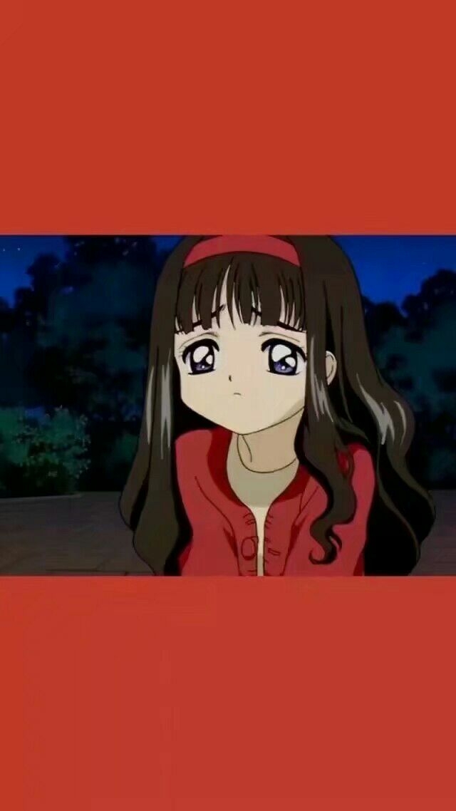 红色少女风带字手机壁纸图片