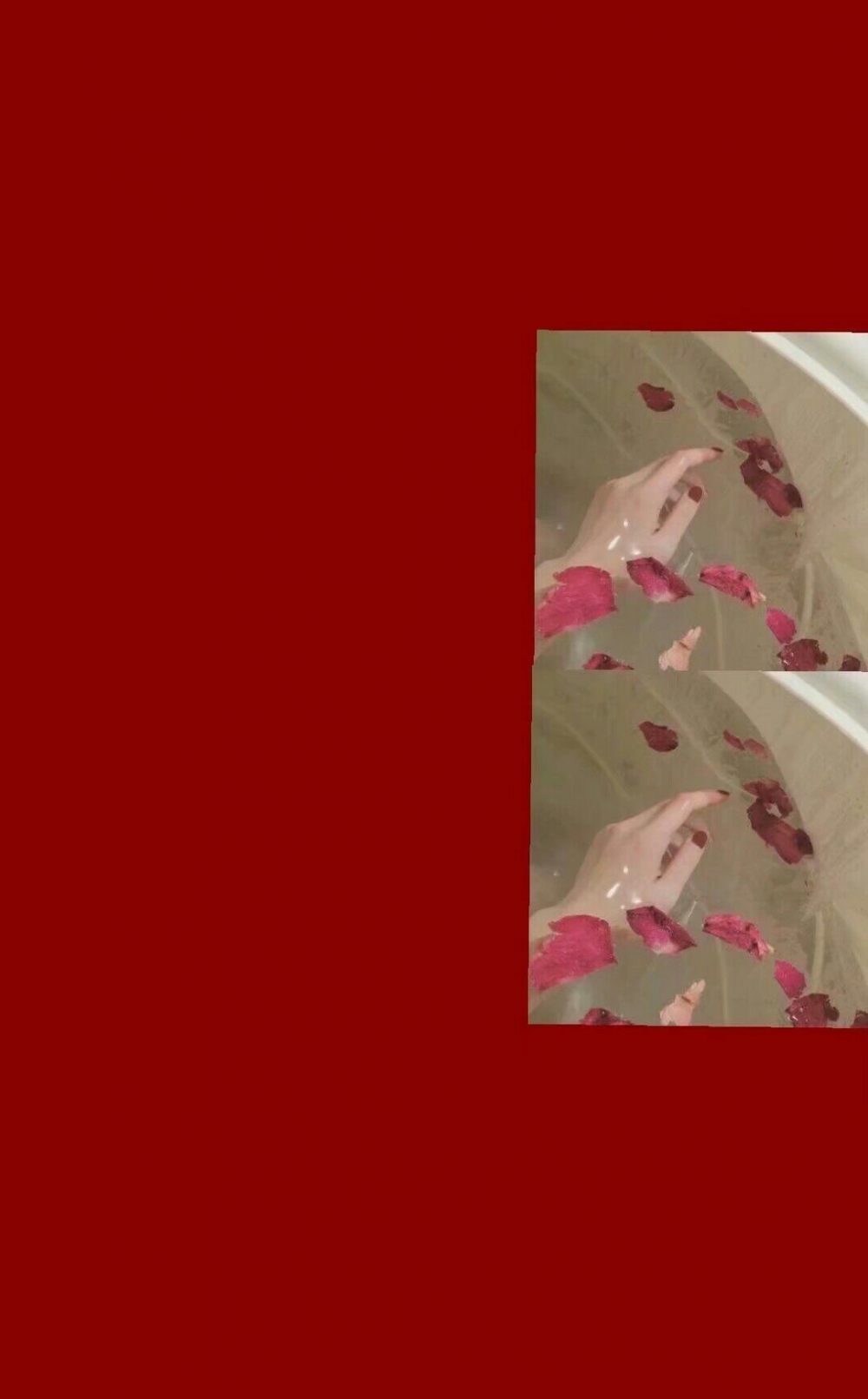 红色少女风带字手机壁纸图片