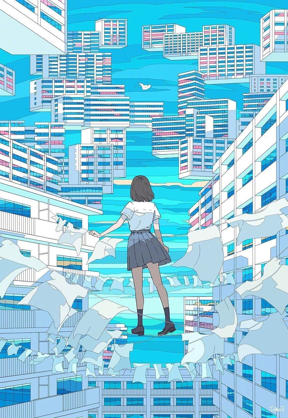 画师トーコ Toko笔下的少女插画卡通图片