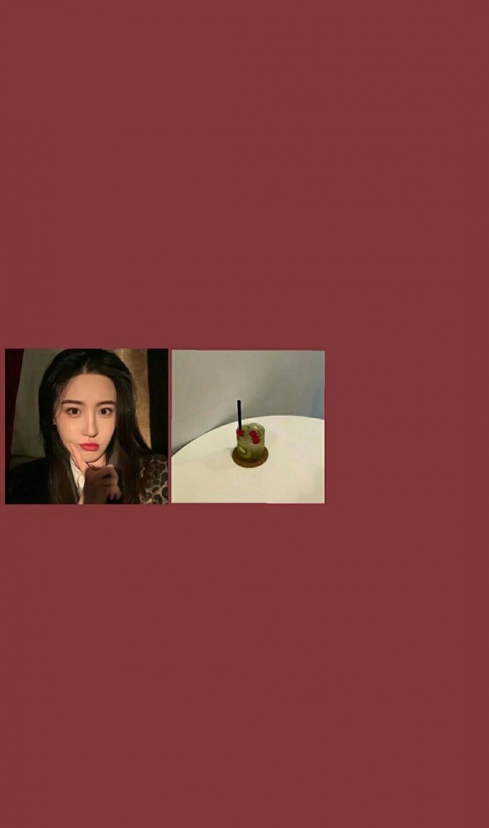 红色少女风带字手机壁纸图片