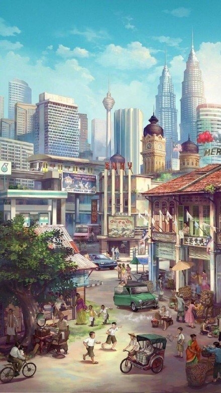 新海诚手下的日本美景卡通图片