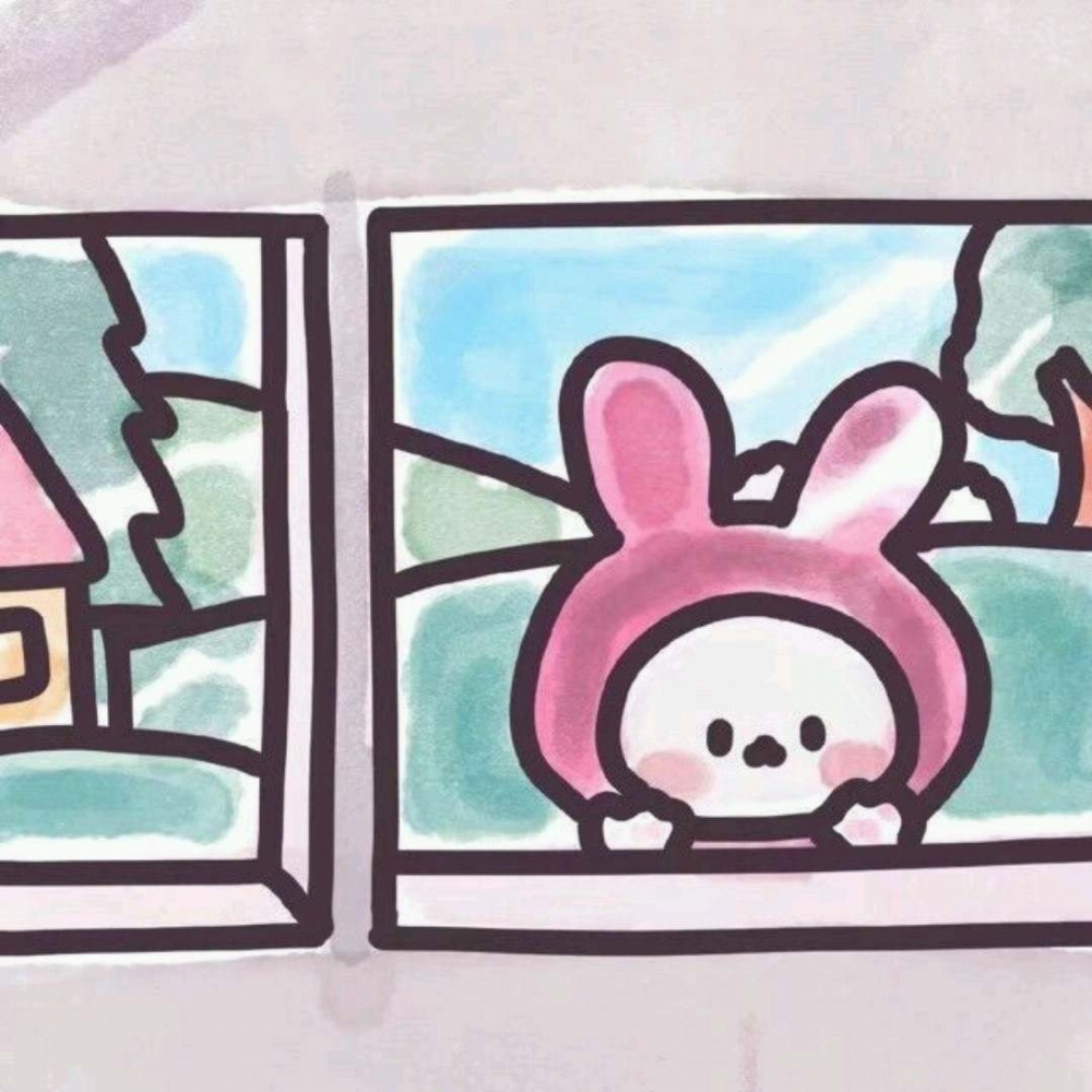 可爱软萌的卡通小兔子简约手绘小孩子简笔画图片