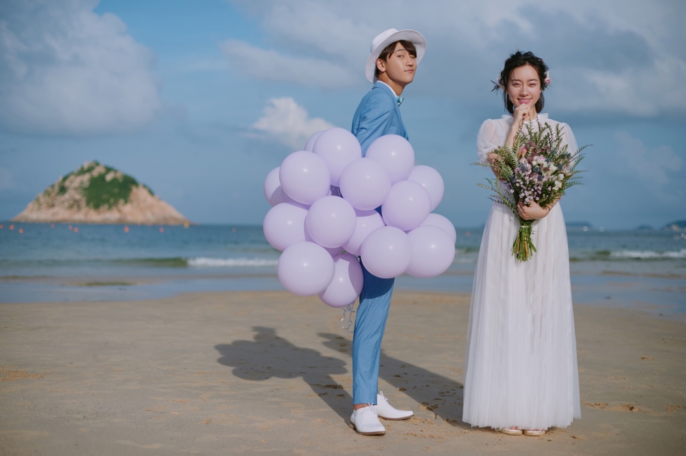小清新日系风格的夫妻旅拍大自然婚纱摄影图片