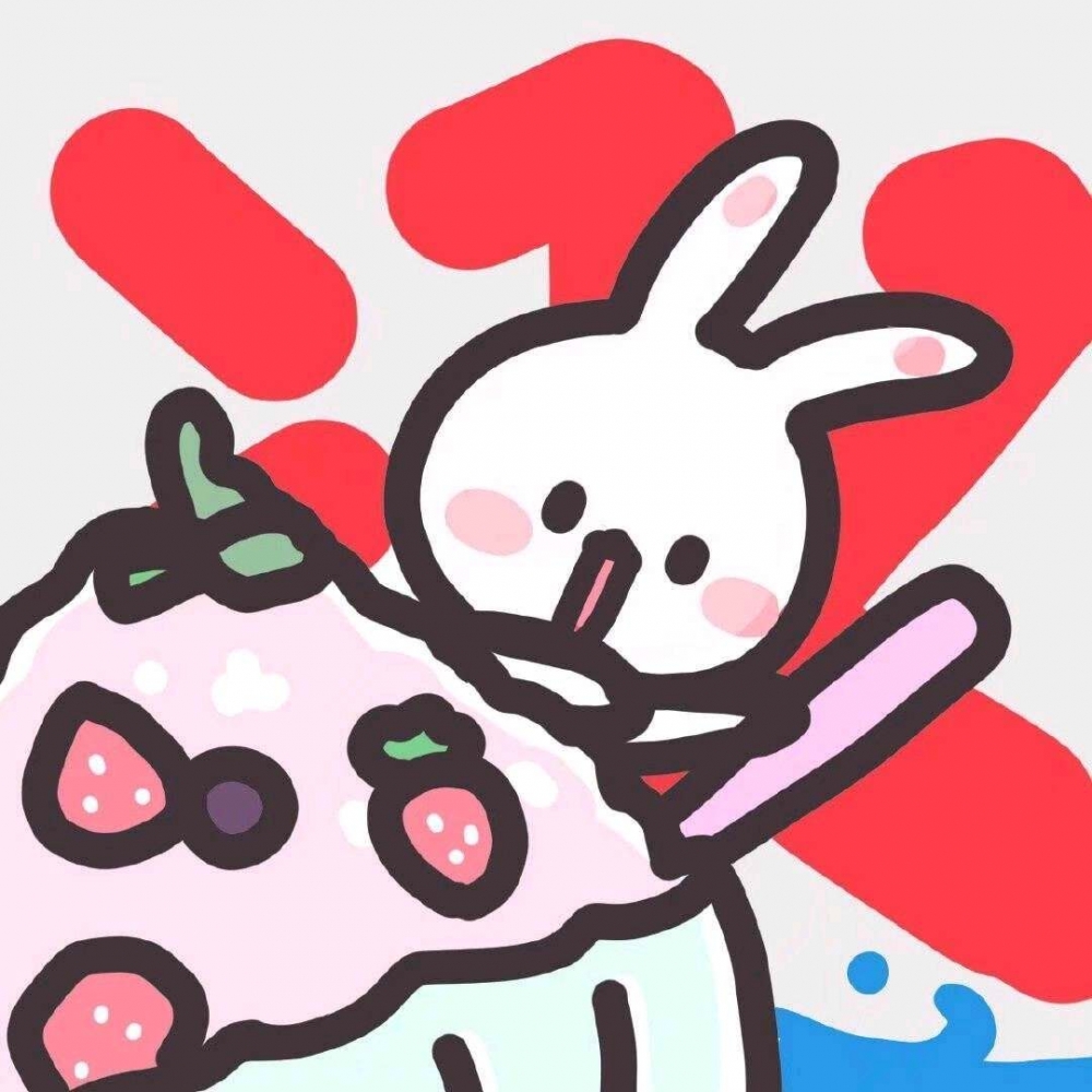可爱软萌的卡通小兔子简约手绘小孩子简笔画图片